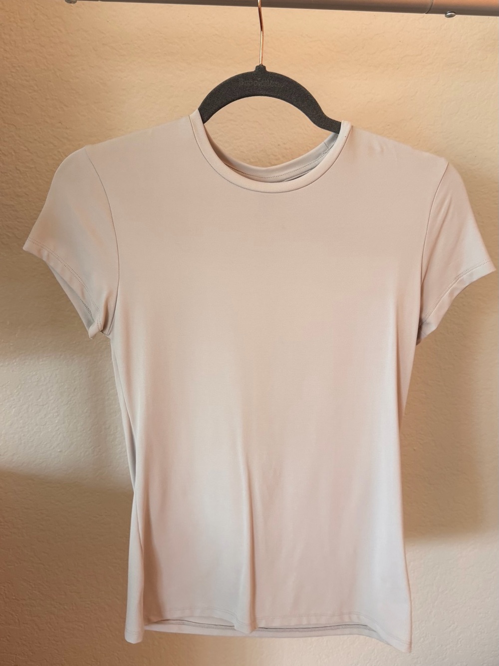 H&M Light Grey Fitted Stretch T-Shirt M